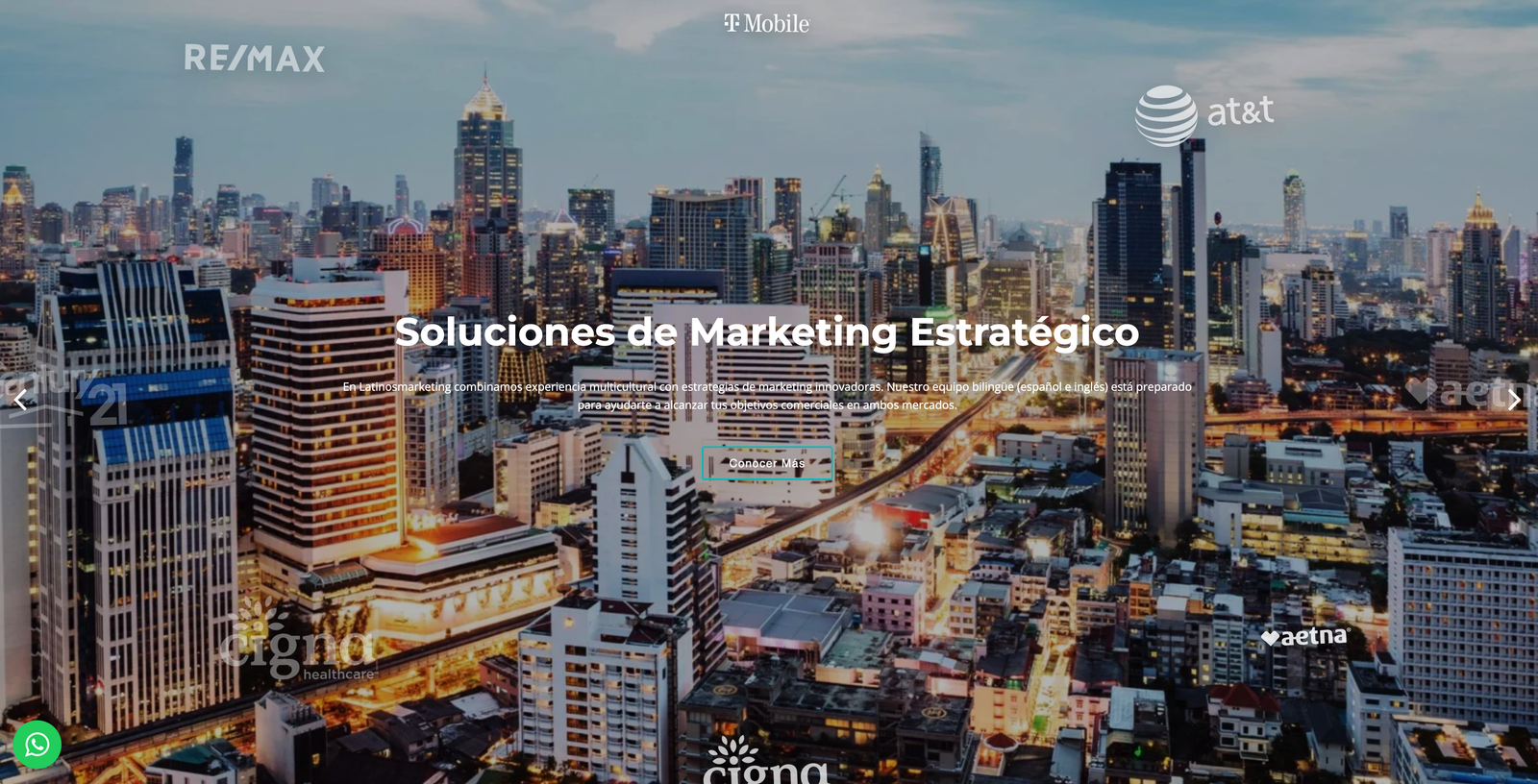 Sitio web de Latinos Marketing
